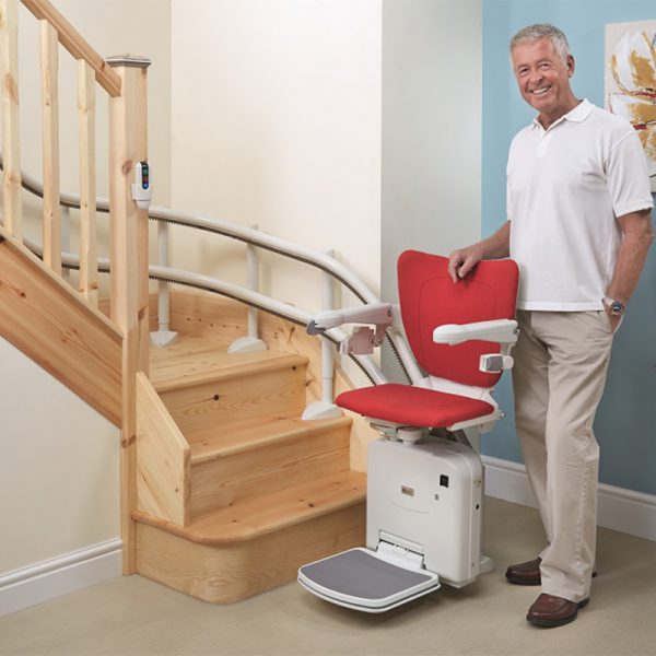 2000 stair lift style seat cherry red light gray handicare