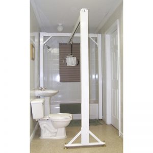 cross shape 3 post bathroom ceiling lift system handicare
