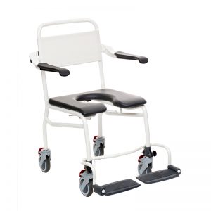 mobile commode shower chair caregiver operated handicare
