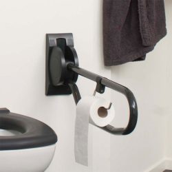 toilet roll holder installed hinged arm support handicare